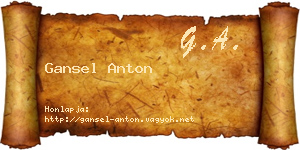 Gansel Anton névjegykártya